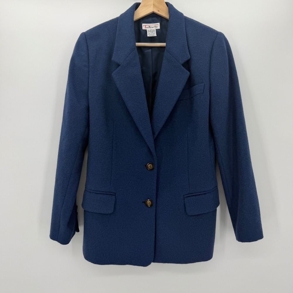 Talbots Vintage Blue 100% Camel Hair Blazer Jacket Made in Italy Size 6